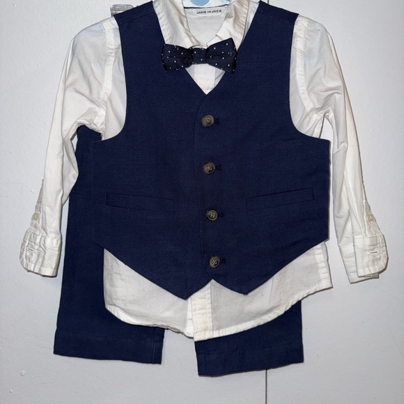 Janie and Jack Special Occasion baby boy 5 piece linen suit 18-24 months - Picture 3 of 6